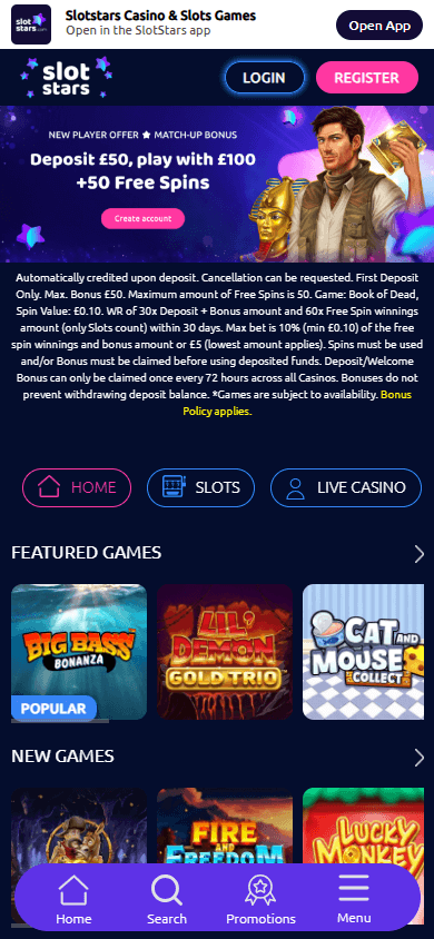 SlotStars Casino Mobile screenshot